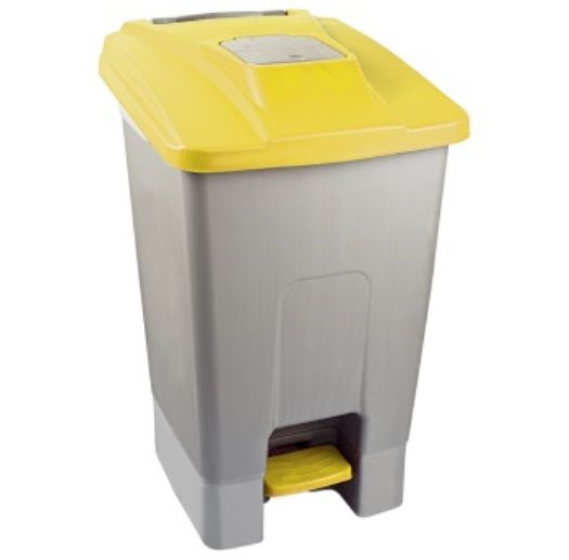 Контейнер для сміття Planet з педаллю 100л сіро-жовтий