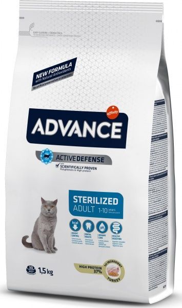Корм Advance Sterilized с индейкой и ячменем 1,5 кг
