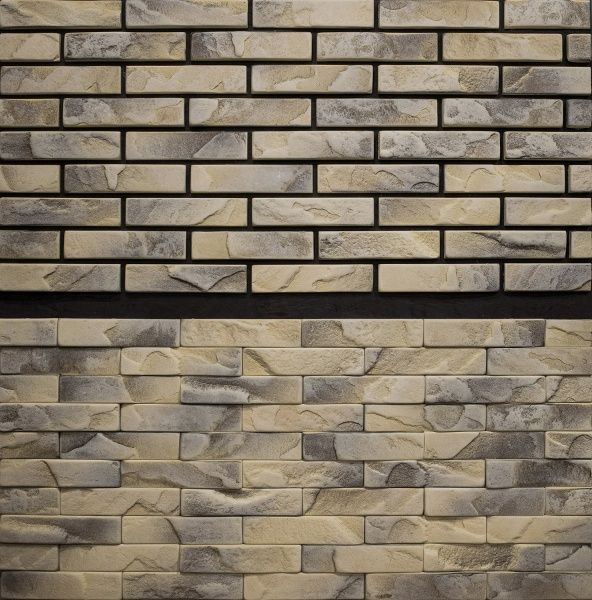 Плитка гипсовая прямая RUSTIKA Марсель песчано-серый 0,44 кв.м 