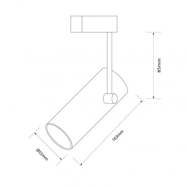 Трековый прожектор Светкомплект TR 805 GU10 ВK черный 