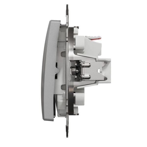 Выключатель двухклавишный Schneider Electric Sedna Design без подсветки 10 А 250В алюминий SDD113105