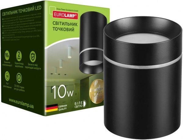 Светильник точечный Eurolamp Тубус New LED 10 Вт 4000 К черный 