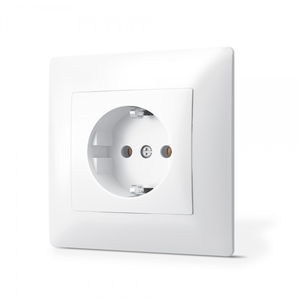 Розетка оконечная с заземлением Videx Binera TITANUM STANDARD IP20 белый TF-ST-SK1G-W