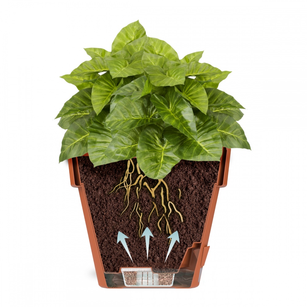 Вазон Latina с картриджем круглый антрацит 2,5 л (2006844)