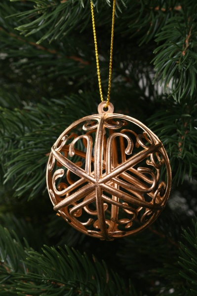 Декоративная подвеска Шар 6x6 см золотой NY21042