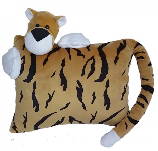 Подушка декоративная Тигренок 25x35 см белый с коричневым Анна 