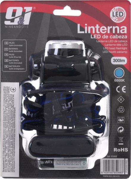 Фонарь налобный 9&1 85068 T6 LED черный