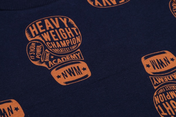 Джемпер для мальчика NWM Бокс р.152 синий с принтом U44230-1 