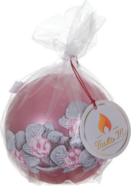 Свеча декоративная Орхидея d=10 см белая Pako-If