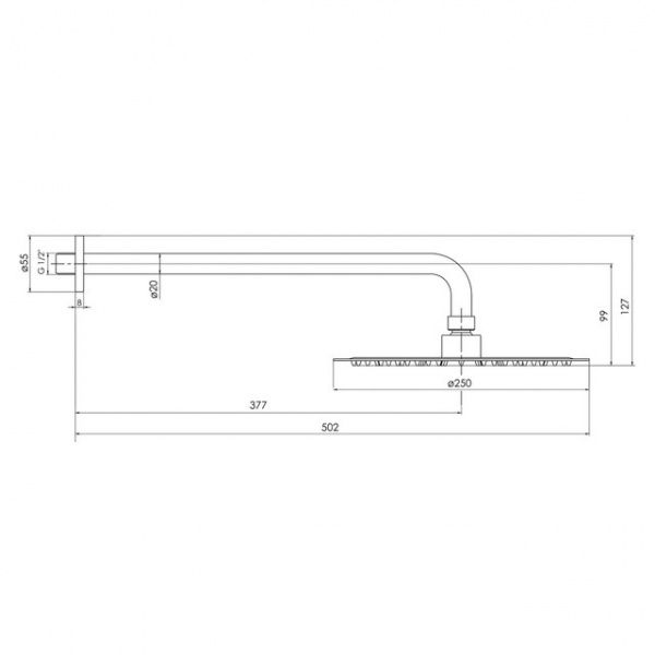 Верхній душ Imprese Brenta ZMK091908101 графитовый хром