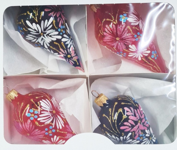 Набор елочных игрушек Якорь №2 Снежные цветы разноцветный 12 см 4 шт./уп. 