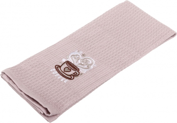 Набор полотенец вафельных с вышивкой Аромат кофе 2 шт. 40x60 см бежевый/белый La Nuit 