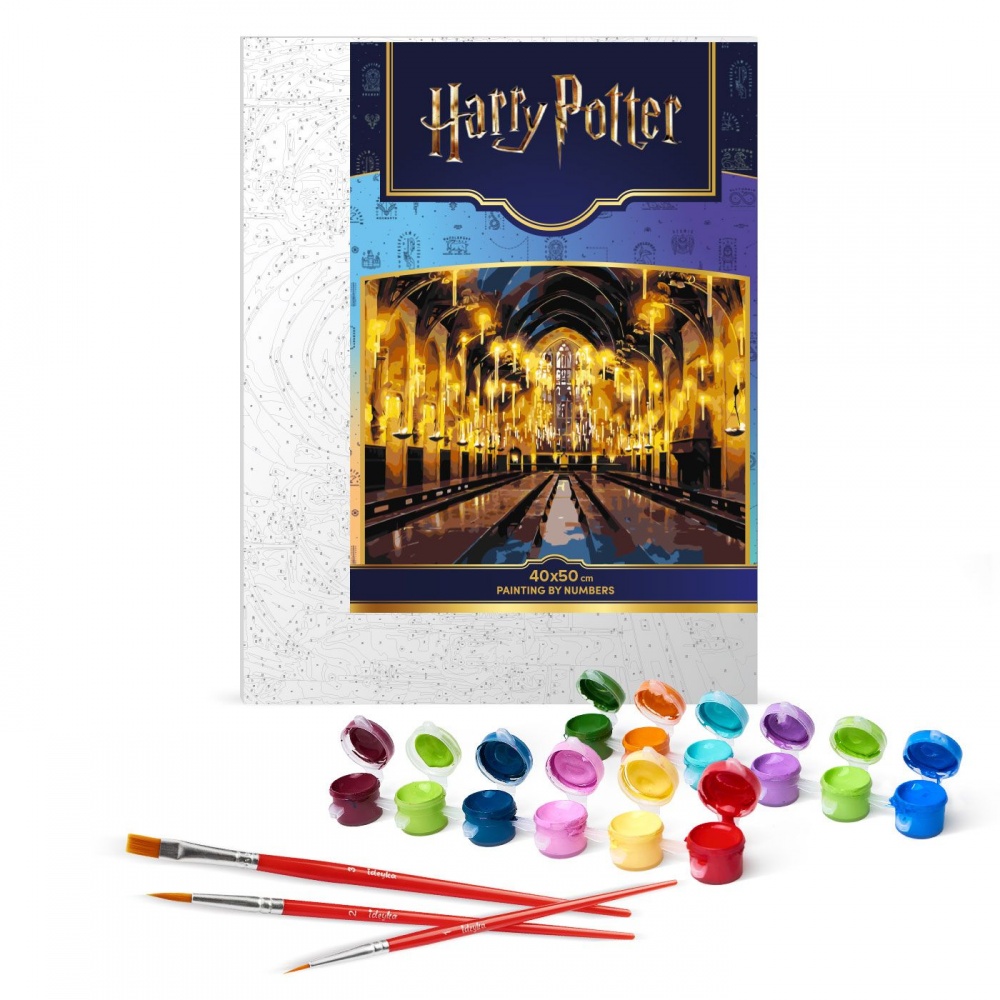 Картина по номерам Harry Potter: Большой зал с красками металлик ©Warner Bros. 40х50 см Ideyka