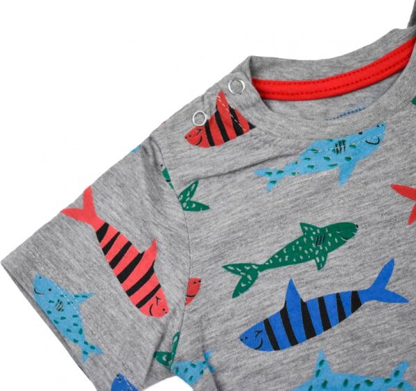 Футболка Macca Boy 9072 з рибками р.86 сірий 