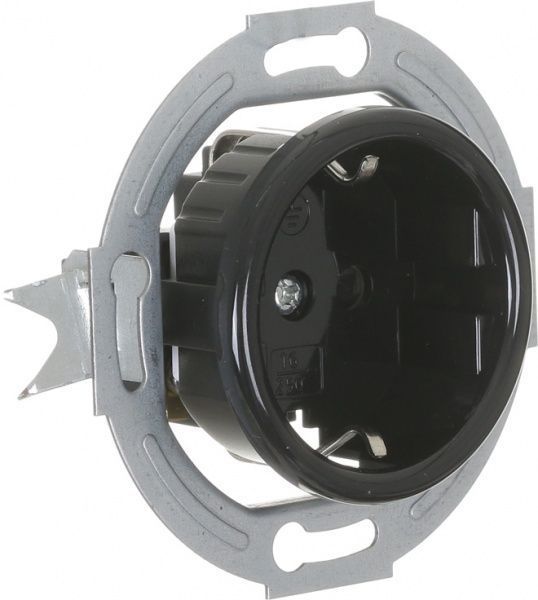 Механізм розетки із заземленням UP! (Underprice) Retro чорний HSN-SCP.H1G1WG-BK