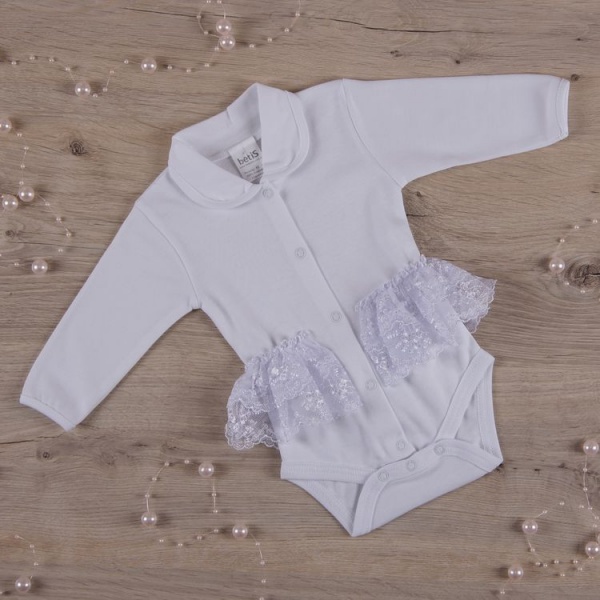 Боди для девочки Betis АЖУРЧИК р.74 белый 27073276 