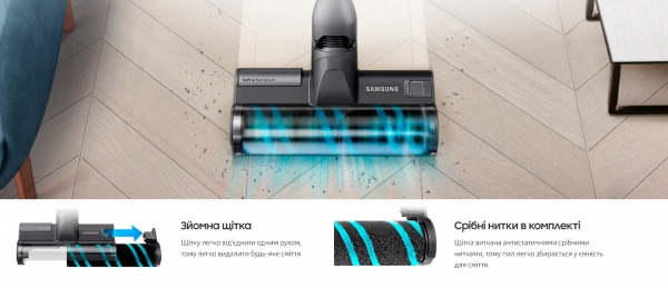 Пылесос аккумуляторный Samsung VS20R9046T3/EV grey 