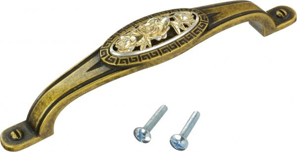 Меблева ручка DR 65 G19/OSB 128 мм античне золото/срібло з позолотою DC