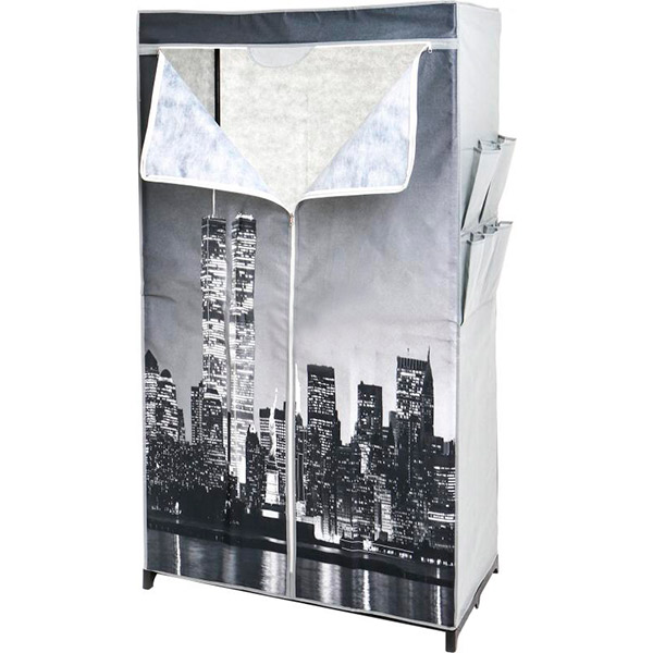 Гардероб текстильний з боковими кишенями City Style W307 1560х870х460 мм сірий 