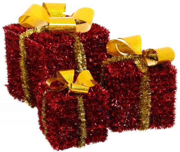 Декоративная фигура Подарочные коробки из мишуры 3 шт. CAA223260 