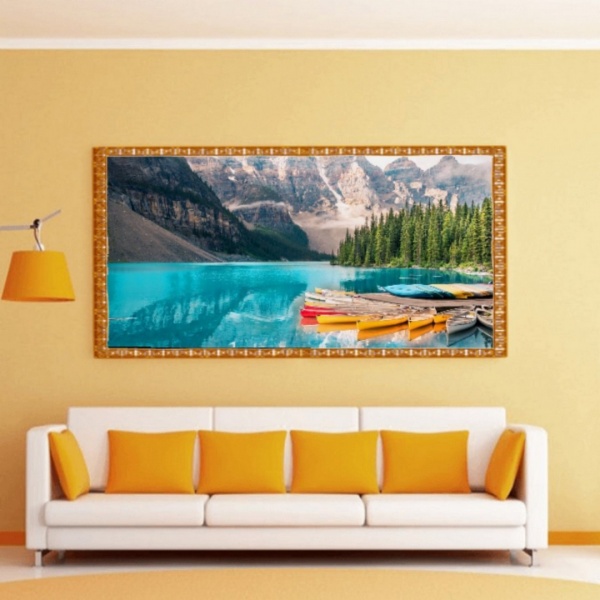 Репродукция Лодки в озере 50x100 см Арт Фемелі 