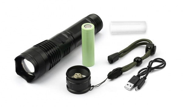 Светодиодный фонарик Westinghouse WF393-TB 20W LED c zoom-фокусом перезарядный черный