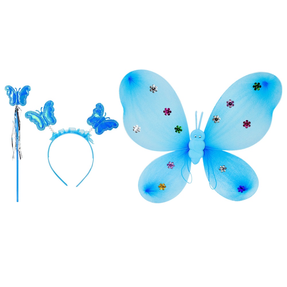Набір карнавальний Shantou Крила метелика, обруч, паличка р.98 блакитний E16709