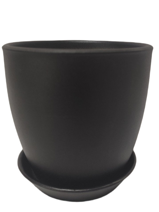 Горшок керамика ВК круглый черный 1,8 л Shynkar&KO