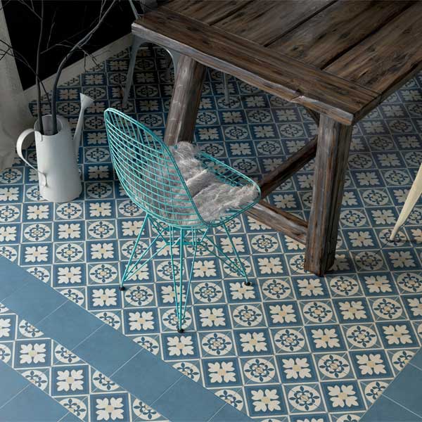 Плитка Golden Tile Victorian №4 1V3140 186x186 мм блакитний 2 сорт