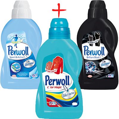 Гель для стирки Perwoll Color 1 л + Black 1 л + Sport 1 л