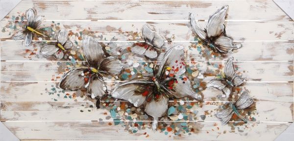 Картина Метелики пастельні 64x130 см 