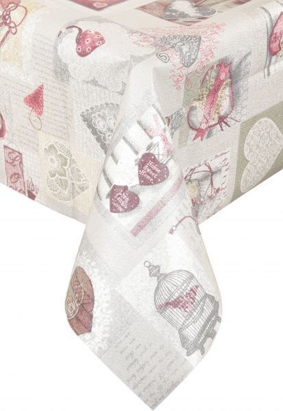 Скатерть Романтика 180x137 см бежевый с рисунком Даріана 