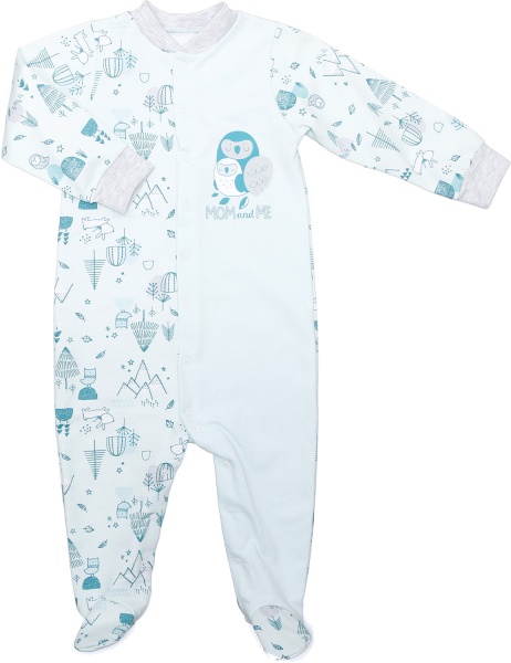 Комбинезон унисекс Фламинго р.74 ментоловый 647-007 