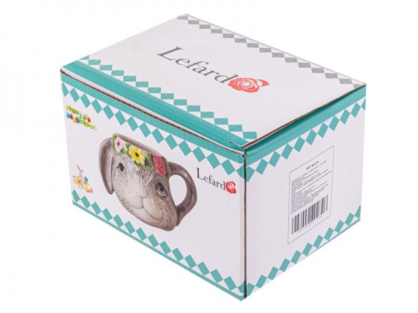 Чашка Flower Bunny 400 мл серый Lefard