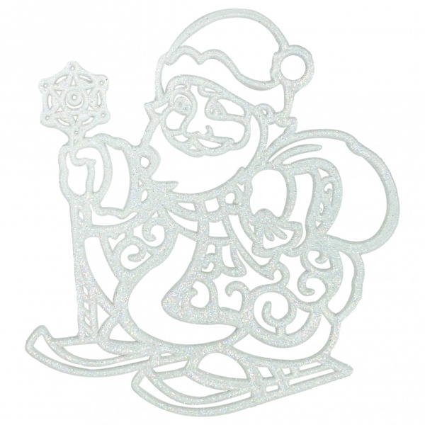 Елочная игрушка Дід Мороз 12x12 см белый