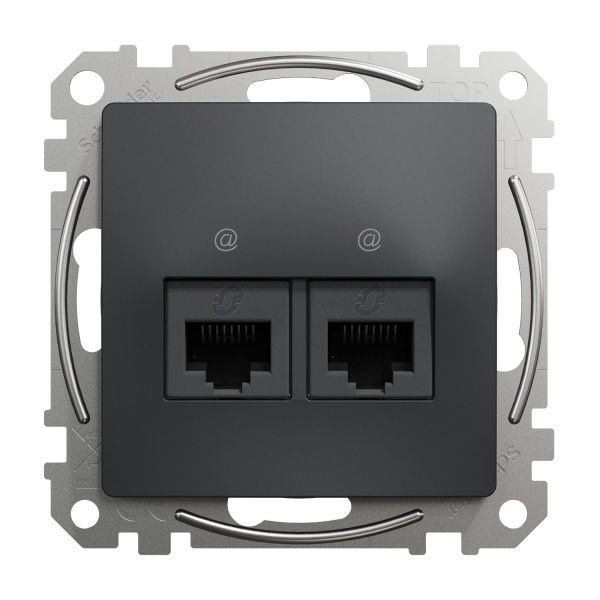 Розетка компьютерная двойная Schneider Electric Sedna Design RJ45 CAT5E UTP черный SDD114452