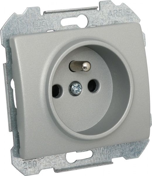 Розетка Siemens Iris 2P+Z 16 А 250 В алюминий меркурий 18572 MA