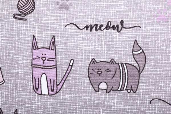 Подушка декоративна Кіт на кухні 40x40 см сіро-бузковий Homeline 