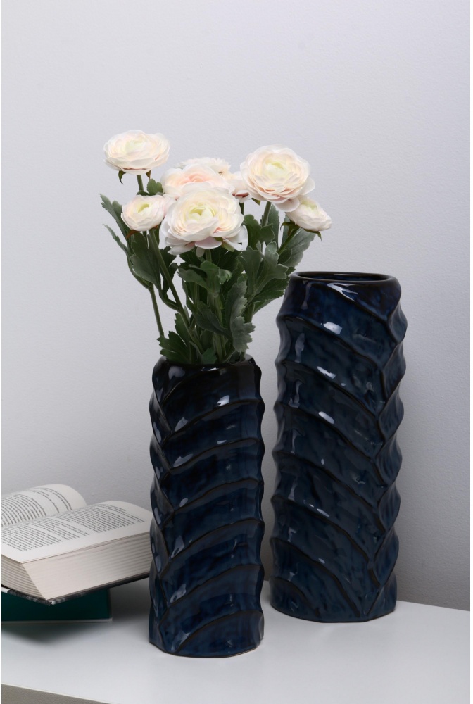 Ваза керамическая Sensio Runa 28,5 см синяя PS33252