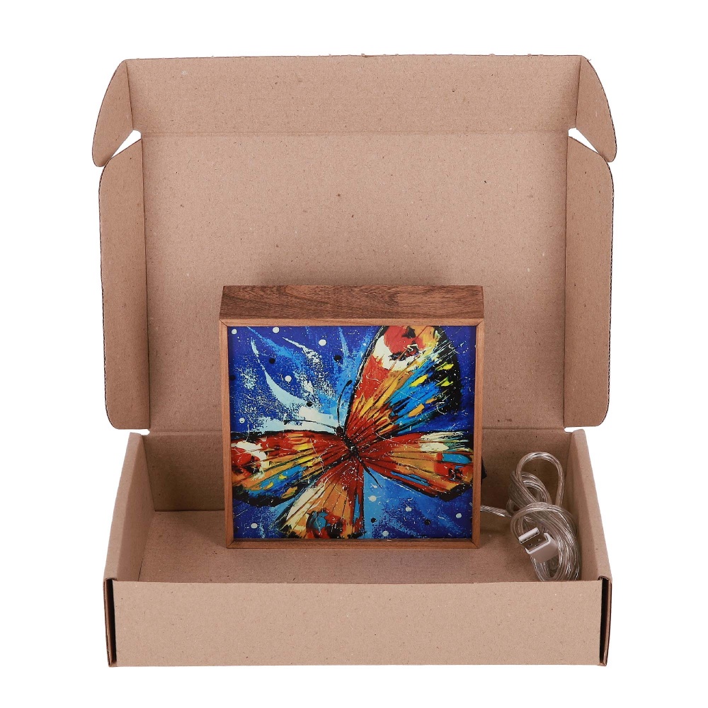 Настольная лампа декоративная The 11's Бабочка худ. Дарчук 1x2 Вт дуб