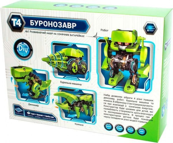 Конструктор BitKit Буронозавр 4 в 1 на солнечных батареях 2125