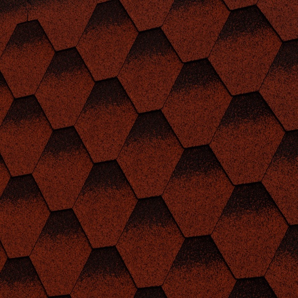 Битумная черепица MATIZOL® RESIDENCE сотая красный оттененный 3 кв.