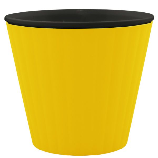 Горшок цветочный Алеана Ибис 17.9x14.7 см темно-желтый-черный 