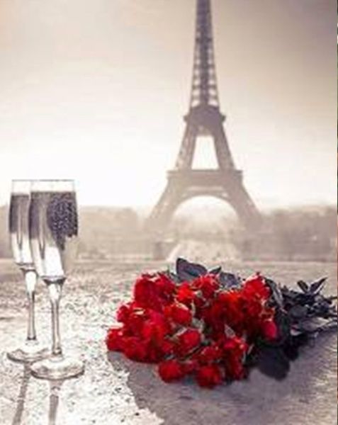 Набір для творчості зі стразами на підрамнику з принт. рамою Романтика на двох 40x50 см Діамантові ручки 