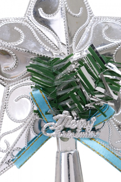 Верхівка для ялинки комбінована d180 мм срібло 