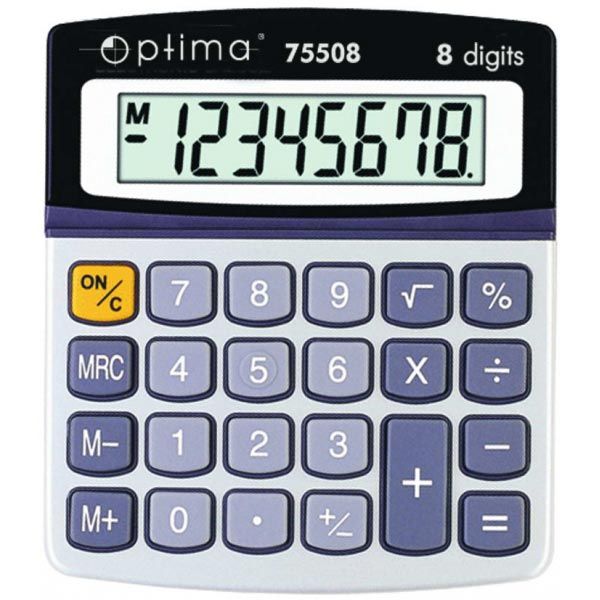 Калькулятор 8 розрядів 135x107x32 мм Optima