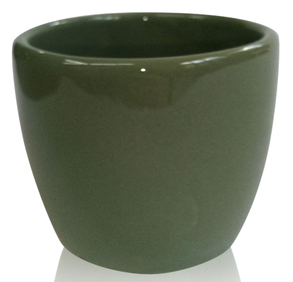 Кашпо керамическое Eterna круглый 0,25 л зеленая волна (207-7) 