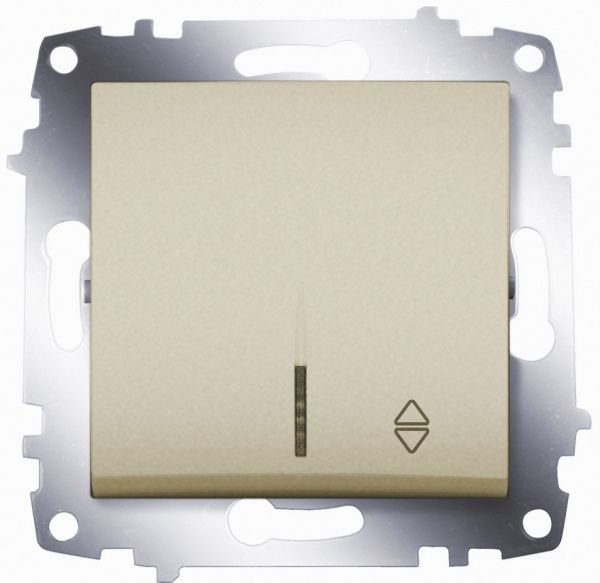 Вимикач прохідний одноклавішний ABB Cosmo з підсвіткою 10 А титан 619-011400-210