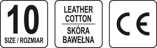 Рукавицы YATO бело-черные с покрытием кожа XL (10) YT-74640