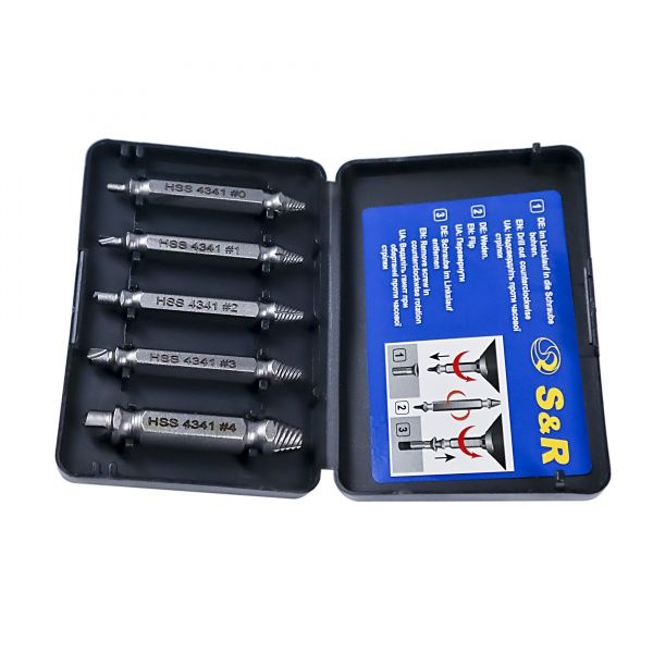 Набір екстракторів Meister №0-1-2-3-4 L50 мм 5 шт S&R 111400005